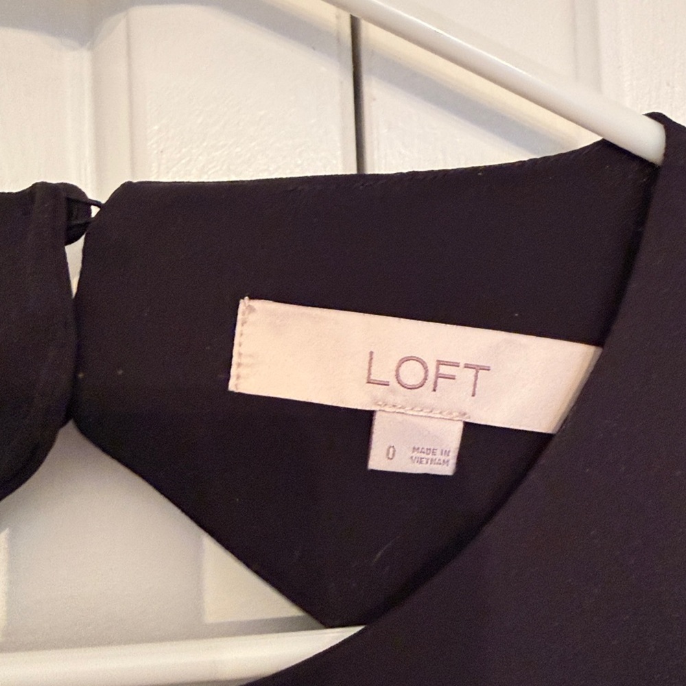LOFT Black Ruffle Dress - Picture 3 of 5